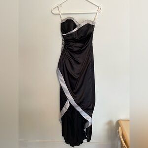 Elegant Black and Silver Evening Dress